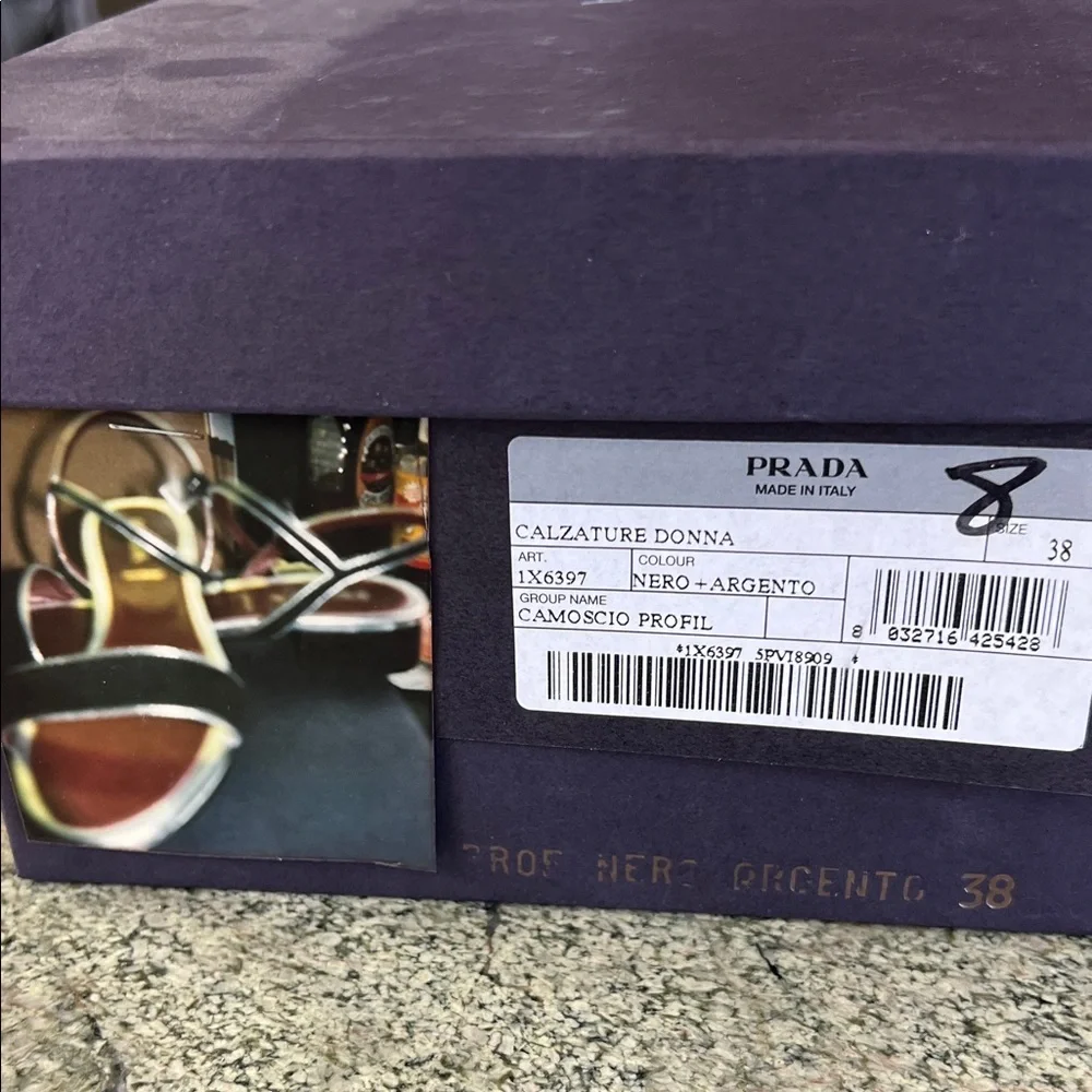 Prada Women's Black and Cream Sandals - Picture 7 of 7